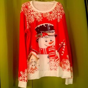 Fun oversized snowman shirt. Brand new never worn.